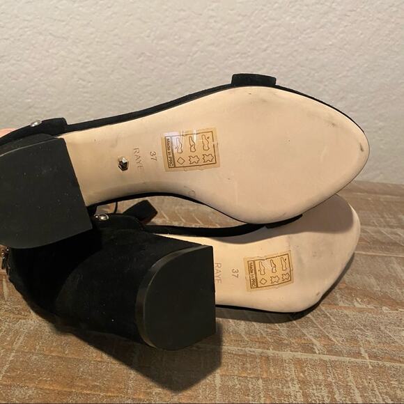 New RAYE Lois Studded Black Suede Heels - Picture 7 of 7